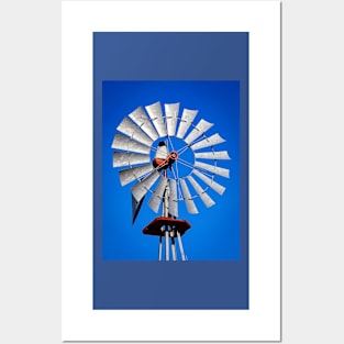 "Windmill Against Royal Blue Sky" Posters and Art